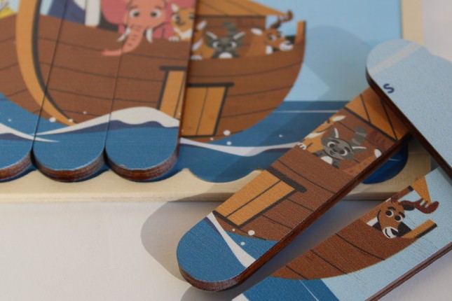 Noa šķirsts – divpusēja koka puzle (8 gab.)