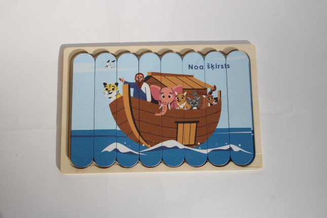 Noa šķirsts – divpusēja koka puzle (8 gab.)